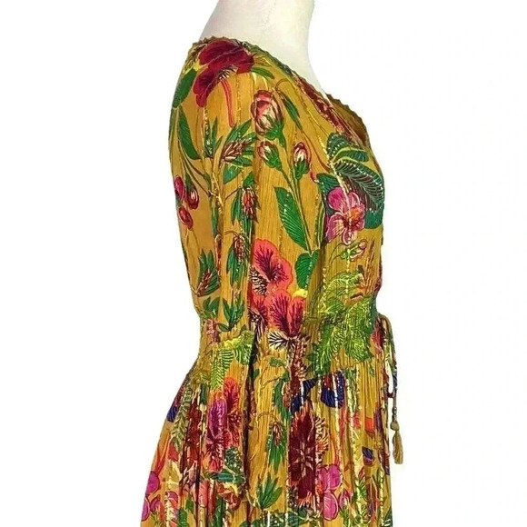 Me 2 Magic Maxi Dress Women S Brown Multi Floral Long Sleeve Anthropologie NEW - Picture 5 of 11